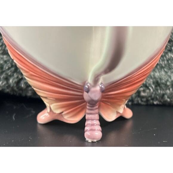 STUNNING Franz Porcelain Butterfly Cup Saucer Spoon New in Box - Picture 5 of 14